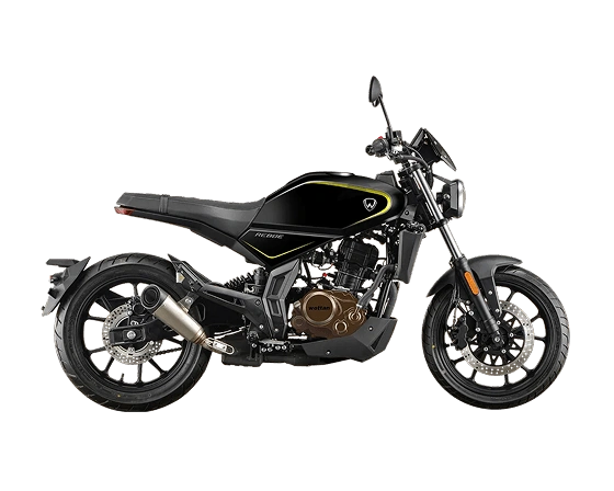 Črno motorno kolo Rebbe 400 ccm z boka